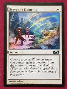Magic The Gathering 2014 CORE SET M14 BRAVE THE ELEMENTS white card MTG - Picture 1 of 2