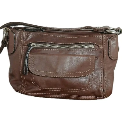 Bolso hobo vintage de cuero fósil Hannover marrón de cuero suave  Foto 1 de 4