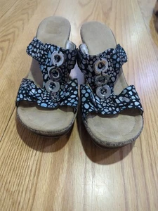 Rieker Antistress Slip On Wedge Sandals Womens Size 42 US 11.5 Adjustable Black - Picture 1 of 10