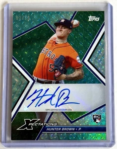 2023 Topps Xpectations Hunter Brown Rookie Auto Cyber Cyan #/10 #XAHB RC Astros - Picture 1 of 4