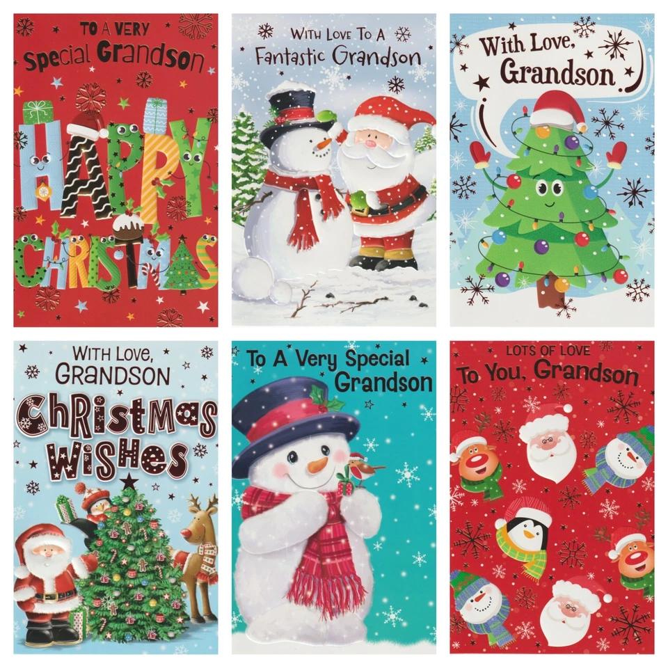 SILVERLINE / POPPY HILL ETC A. Grandson Christmas Card ~ For A Special Grandson Happy Christmas