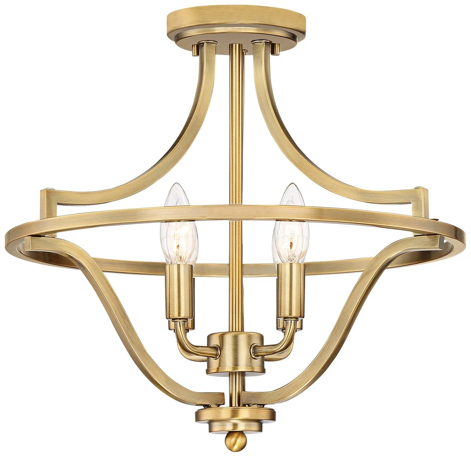 Quoizel QF5119WS Harvel Semi-flush Mount Weathered Brass