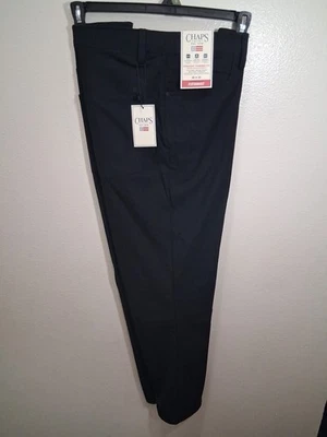 Pantalones de hombre Chaps talla 40X30 calce cónico recto rendimiento 5 bolsillos negros nuevos con etiquetas  Foto 1 de 4