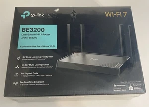 TP-LINK Archer BE3200 Dual Band Wi-Fi 7 Router - zapieczętowany łzami - DARMOWA WYSYŁKA - Zdjęcie 1 z 8