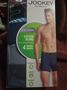 Jockey ActiveBlend Boxer Briefs Mens XL Blue Gray 4 pack NEW - Picture 1 of 5