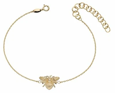 Yellow Gold Bumble Bee Bracelet 375 Hallmarked British Made 17 - 20cm - Image 1 of 3