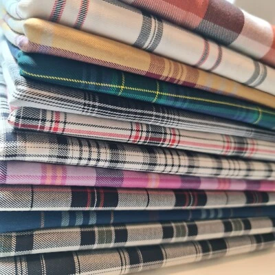 FABRICS-ONLINE 100% Cotton Material Tartan Stripe Check Plaid Dress Craft Quilting Fabric 58"