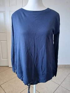 J Jill Damen Hoodie Navy Rundhals Langarm XS Freizeit Minimalistisch Basic - Bild 1 von 15