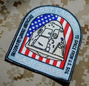 NASA Commercial Program SPACEX DRAGON Behnken/Hurley velkrö FIRST LAUNCH PATCH - Bild 1 von 12