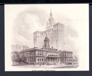 ABNC 'New York City Hall' Engraved Portrait Intaglio ABN Reprint 1959 - Picture 1 of 2