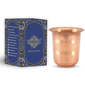 Copper Poja Glass Pure Copper Tumbler Cup for Drinking and Serving Water 100 ml - Picture 1 of 3