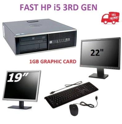 Full Fast Cheap Bargain PC Computer HP SFF I5-3470 DVD WIN 7 OR 10 GRAPHIC CARD  - Image 1 of 4