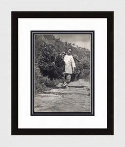 1930s Lang Jingshan Antique Photogravure "Chores of a Chinese Girl" FRAMED COA - Picture 1 of 2