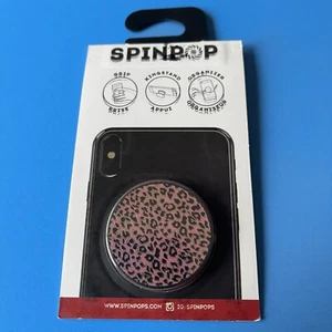 SpinPop: Pop-Up Phone Grip, Holder, & Stand - GOLD FOIL LEOPARD PRINT - Picture 1 of 3