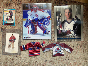 Patrick Roy Lot of 6 Items mini jersey jumbo Cards Picture NICE