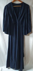 SHEIN Angel Sleeve Wrap Body Maxi Dress Navy S - Picture 1 of 9