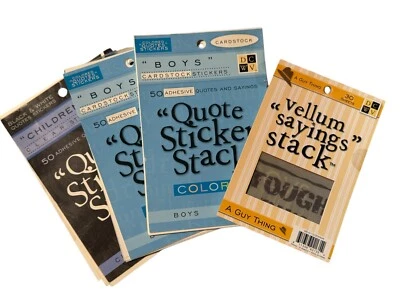 Pilas de pegatinas de citas para niños y pila de decir vitela, álbumes de recortes artesanales Foto 1 de 4