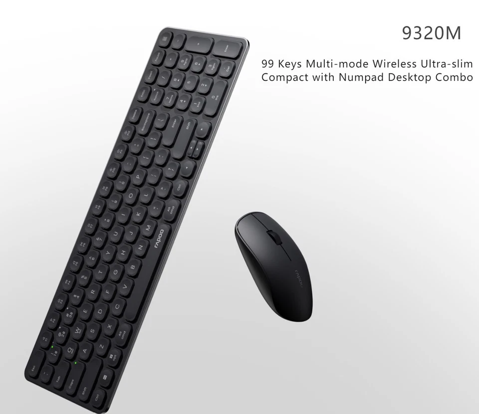 RAPOO 9320M Bluetooth 4.0, 5.0 + 2.4G  Wireless Multi-mode Keyboard Mouse Combo - Image 1 of 1