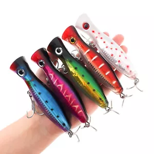 12cm 43g Topwater 3D Eyes Popper Fishing Lure for Tuna Kingfish Large Fish Bait - Picture 1 of 12
