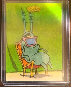 2025 Topps Chrome SpongeBob Plankton 1/1 Sketch Card Ian McKesson Rare - Picture 1 of 2