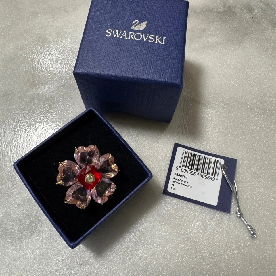 Anillo de Cóctel Swarovski Idylia Tono Oro Rosa Cristal Talla 7 Foto 1 de 3