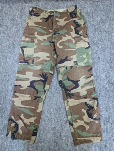 US Military Cargo Pants Woodland Camo Mens Size Medium Regular Light Fade - Picture 1 of 9