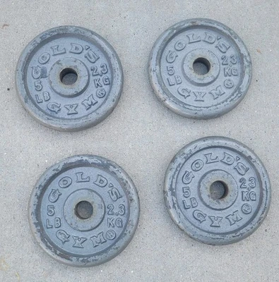 Golds Gym Barbell Estándar 1" Tamaño 5 lb Placa de Peso Barbell Placas Lote de 4 Foto 1 de 4