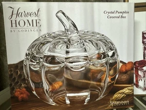 Godinger Cosecha Colección Cristal Calabaza Caja Cubierta Otoño Acción de Gracias - Imagen 1 de 5