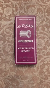 J. & P. Coats Box 12 Spools Heavy Duty Mercerized Thread Wood Vintage/pink - Picture 1 of 7