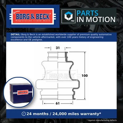 Bota articulada CV se adapta a MERCEDES SLK230 R170 2.3 Trasera 00 a 04 M111.983 C.V. B&B Nueva Foto 1 de 4