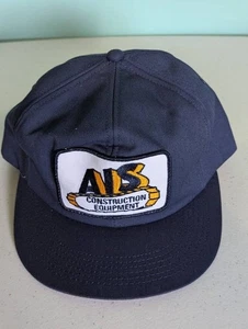 VINTAGE Trucker Hat Cap Snap Back Blue K Products AIS Construction Equipment USA - Picture 1 of 10