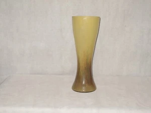 Signed Hand Blown Art Glass Vase Light Brown Made in Romania - Picture 1 of 6