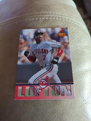 1994 Donruss Triple Play Baseball Card Cleveland Indians #115 Kenny Lofton - Image 1 of 2