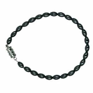 Dick Wicks Magnetic Health Bracelet Hematite Rice Grain Black Pearl - Picture 1 of 2