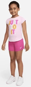 Nike Little Girls Short Sleeve T-Shirt And Shorts - 2 Piece Set 36D289-P5D -NWT - Picture 1 of 5