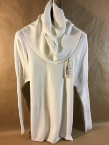 Womens Cowl Neck Oversized Long Sleeve Sweather White 80s Style. - Picture 1 of 7