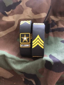 2x U.S Army Ranks Silikon Armband Set, 1" Breite, Ihre Wahl - Veteranenbesitz - Bild 1 von 23