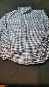 Primark Casual Button Up Shirt Black White Long Sleeve Men’s Small Preowned - Picture 1 of 11