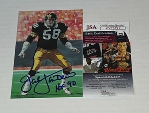 Jack Lambert Pittsburgh Steelers signed Goal Line Art Card GLAC W/ HOF JSA - Picture 1 of 2