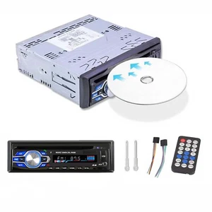 Single 1 Din Car Radio Stereo DVD/CD Player In-Dash MP3 Bluetooth USB/AUX/TF FM - Picture 1 of 13