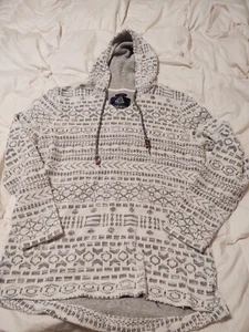 American Rag Blue and White Multicolor Basic Hoodie Shirt Womens XL - Picture 1 of 4