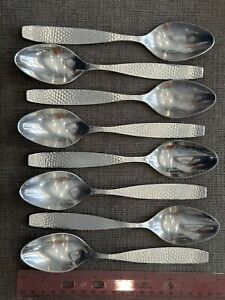 INDIVIDUAL Joseph Abboud HAMMER FIVE Stainless Flatware Oval Soup Spoon 7.5" GUC