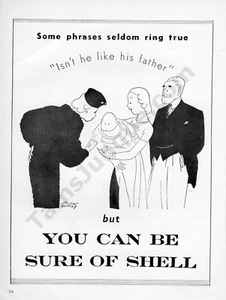 1938 Shell gasóleo estampado vintage anuncio artista Nicholas Bentley (434) - Imagen 1 de 1