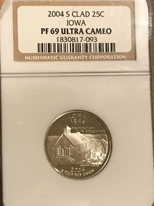 2004 S 25C Clad Iowa State Quarter PR69DCAM NGC - Picture 1 of 2