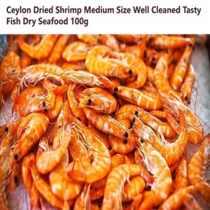 Ceylon getrocknete Garnelen mittelgroß gut gereinigt lecker Fisch trocken Meeresfrüchte 100g - Bild 1 von 5