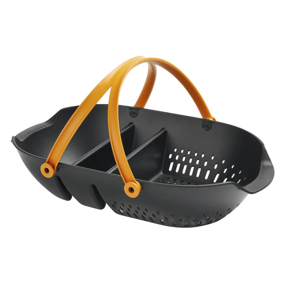 Fiskars Harvesting Basket Produce Tool Carrier Colander Plastic Black