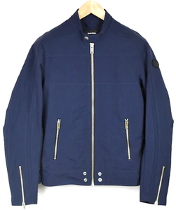 Diesel Jacket Men Medium Blue Zip Lightly Lined Short - Picture 1 of 11