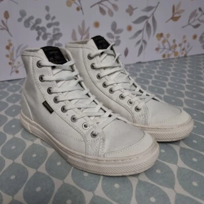 Tênis de lona Superdry feminino vegano cano alto branco tamanho 5 - Imagem 1 de 4