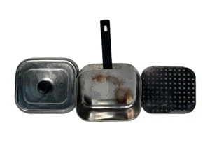 Vaporizador vintage de sartén y tapa de acero inoxidable de 6,5"" x 5,5"" rectangular - Imagen 1 de 15