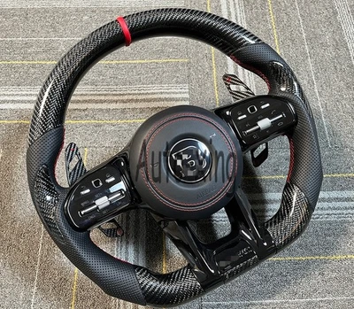 Volante de fibra de carbono personalizado para Mercedes-Benz AMG G550 G63 GLE C43 2010+ Foto 1 de 4